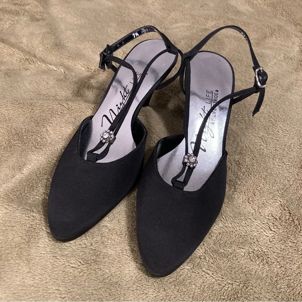 NIB Vintage Night Life by Life Stride Heeled Sandals Size 7.5M